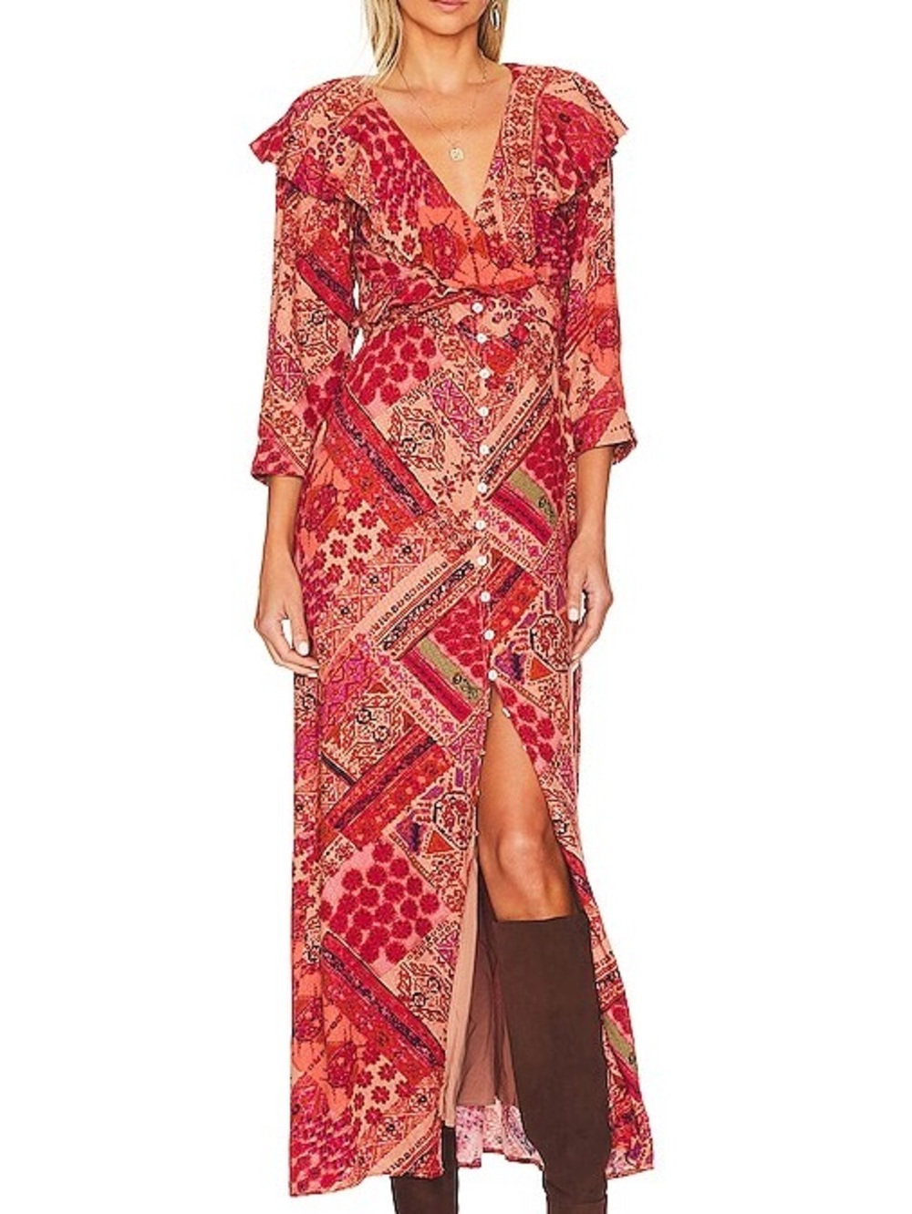 Free People Lennon Dress in Primrose Combo
